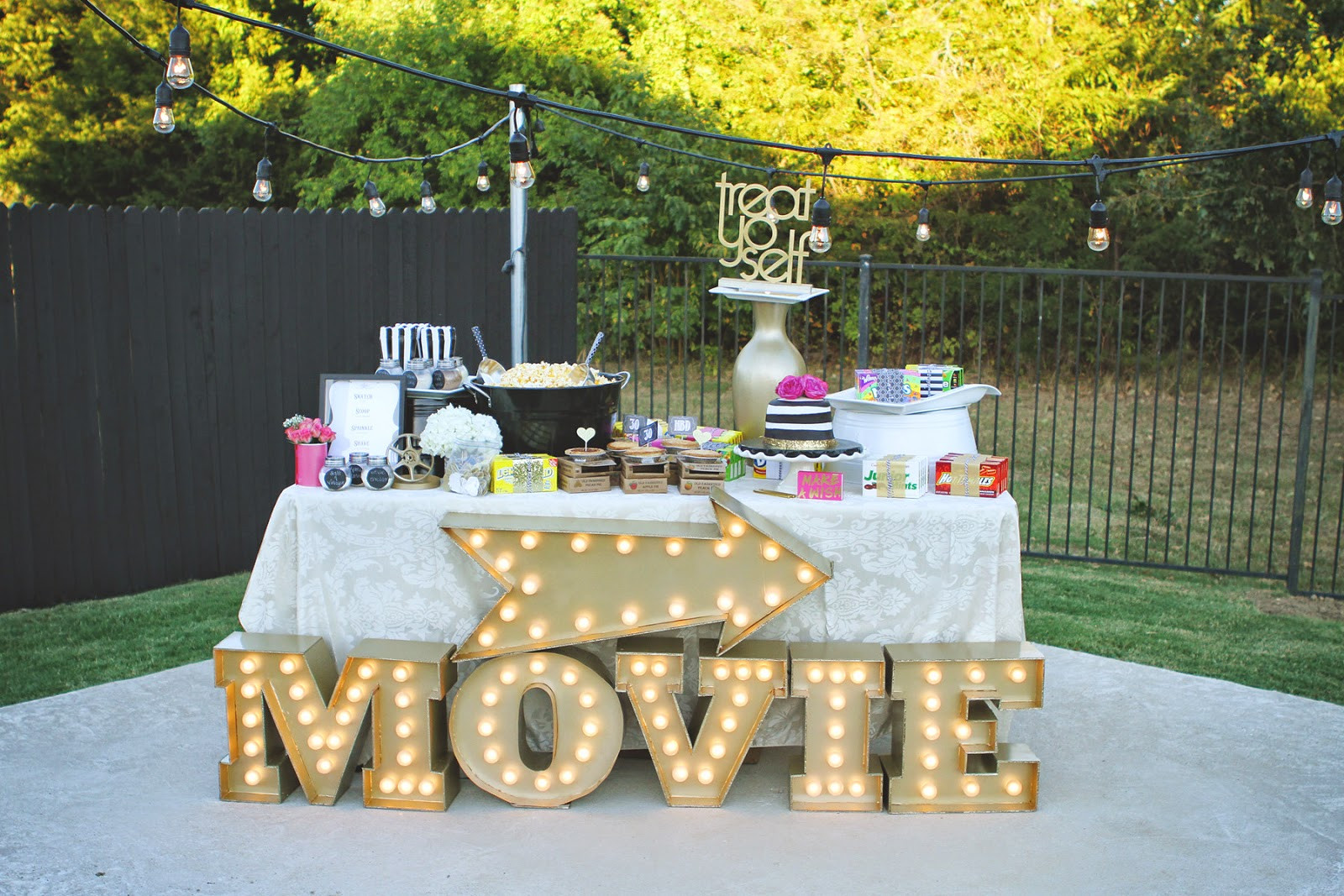 Backyard Party Ideas For Teenagers
 PB J Babes Movie Night Under the Stars