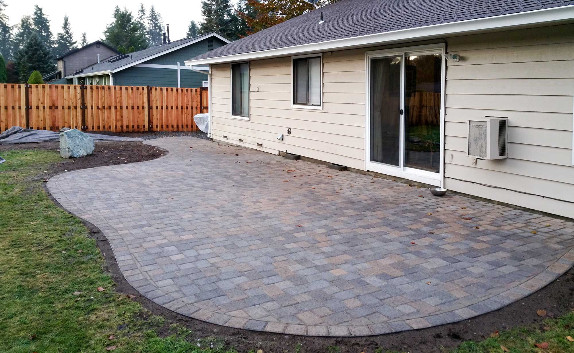 Backyard Paver Patio
 Concrete and Paver patio installation in Olympia and