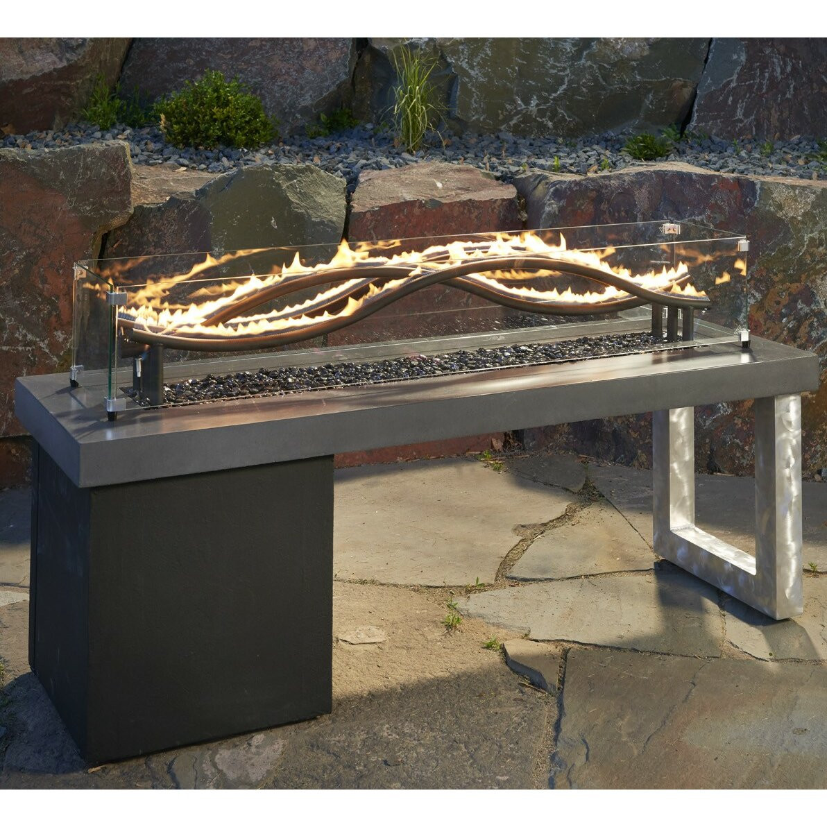 Backyard Propane Fire Pit
 The Outdoor GreatRoom pany Wave Propane Fire Pit