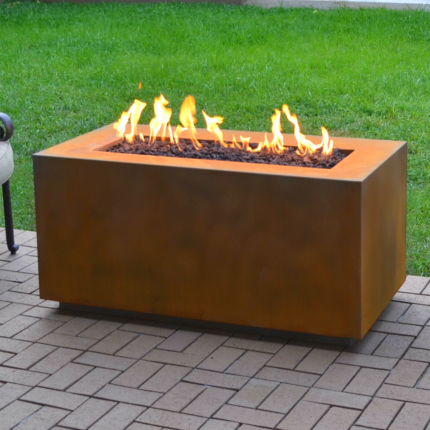 Backyard Propane Fire Pit
 The Outdoor Plus Corten Steel Propane Fire Pit Table