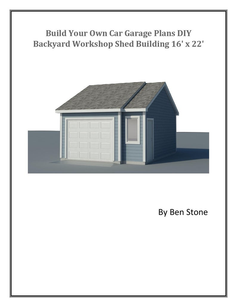 Backyard Workshop Plans
 Car Garage Plans DIY Backyard Workshop Shed Building 16 x