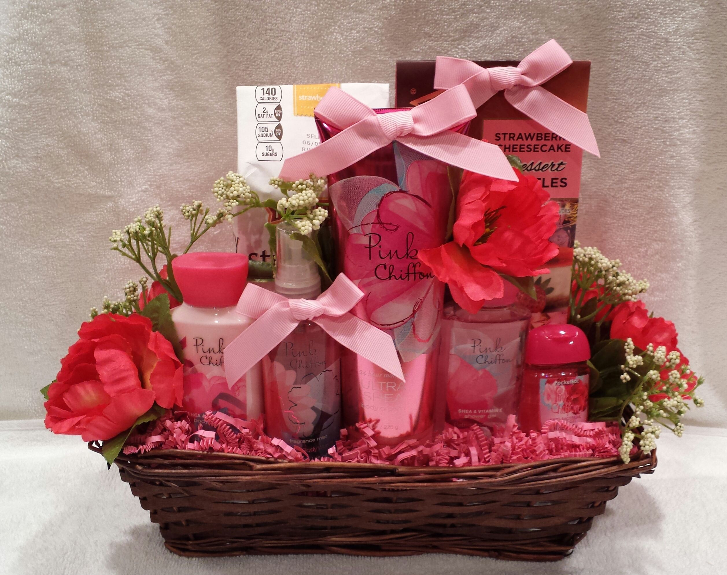 Baked Goods Gift Basket Ideas
 Shades of Pink Chiffon Gift Basket by Gifted Occakesions n