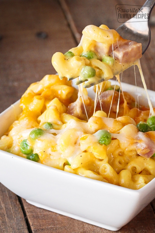 Baked Macaroni And Cheese With Ham Recipe
 Homemade Macaroni and Cheese with Ham and Peas Favorite
