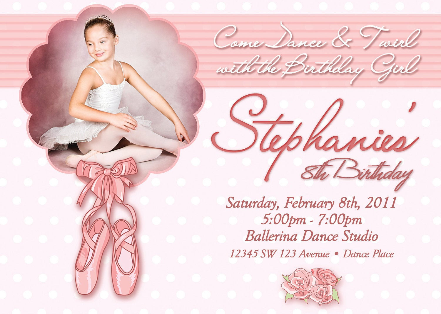 Ballerina Birthday Invitations
 Ballet Birthday Invitation Printable File DIY 5x7