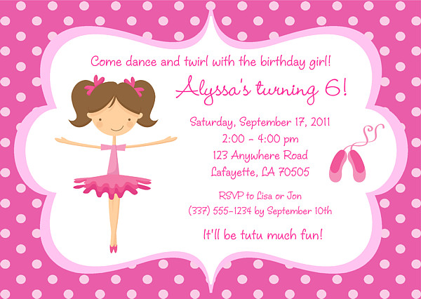 Ballerina Birthday Invitations
 Ballerina Birthday Invitations Ideas – FREE Printable