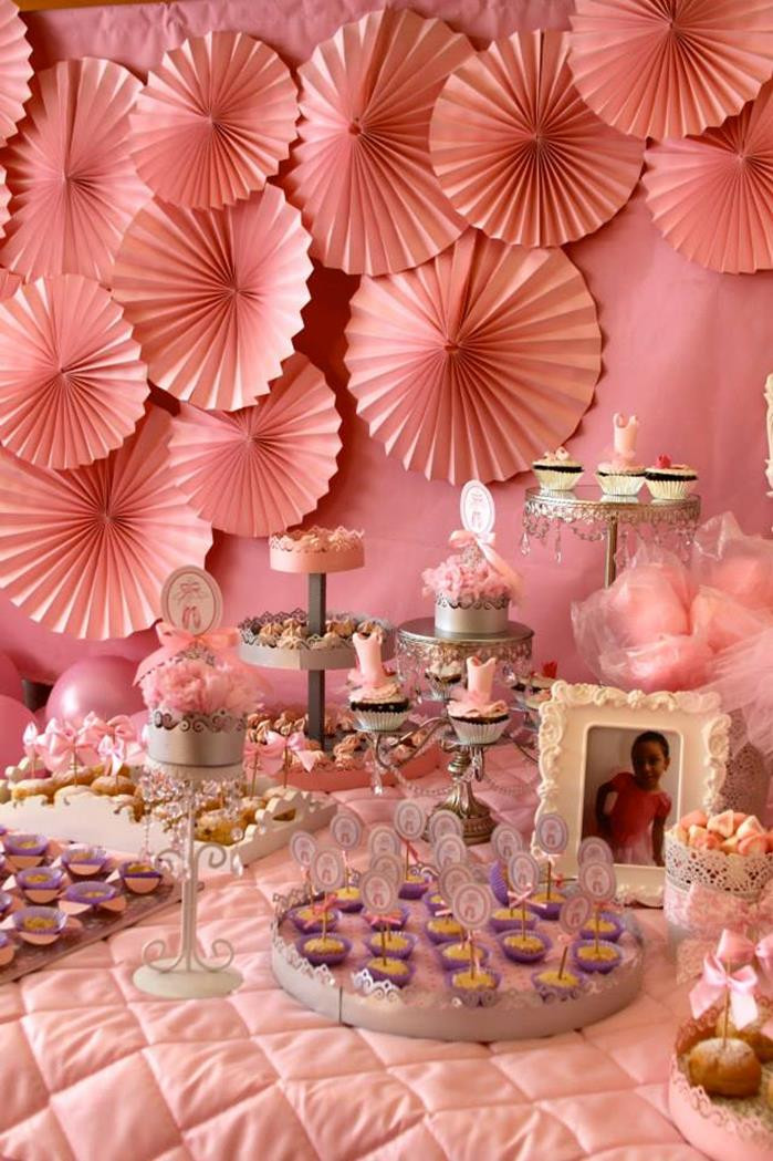 Ballerina Decorations Birthday Party
 Kara s Party Ideas Pink Ballerina Birthday Party via
