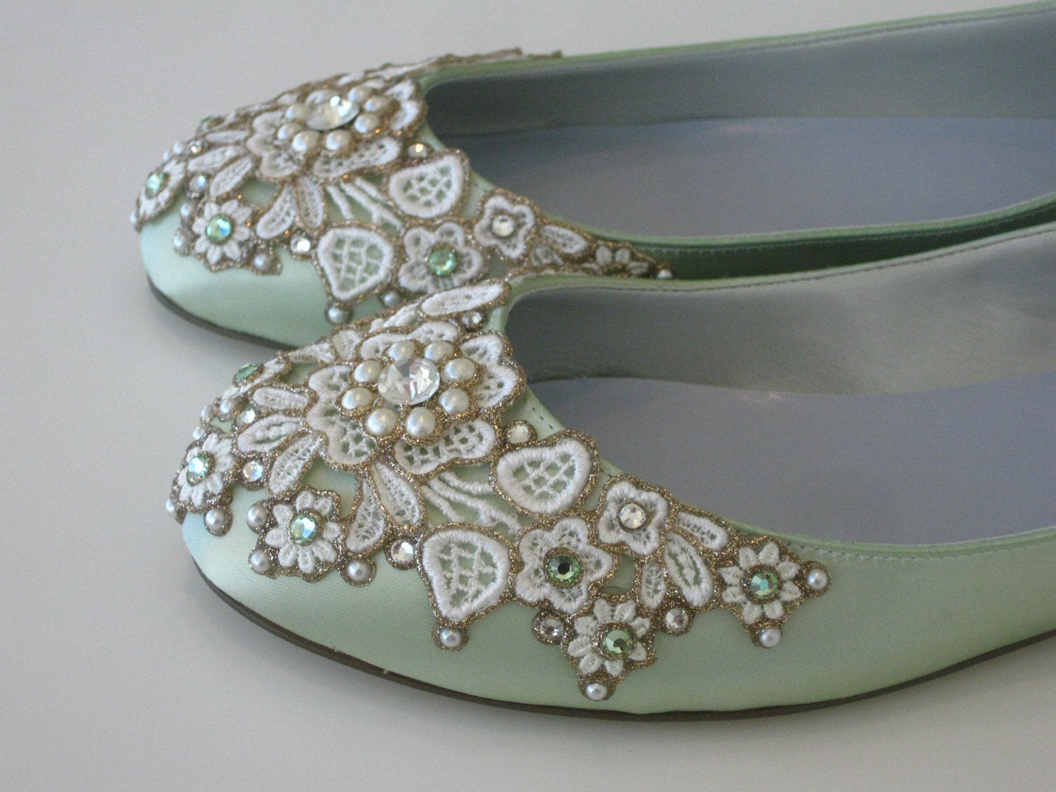 Ballet Flat Wedding Shoes
 Spring Garden Bridal Ballet Flats Wedding Shoes by