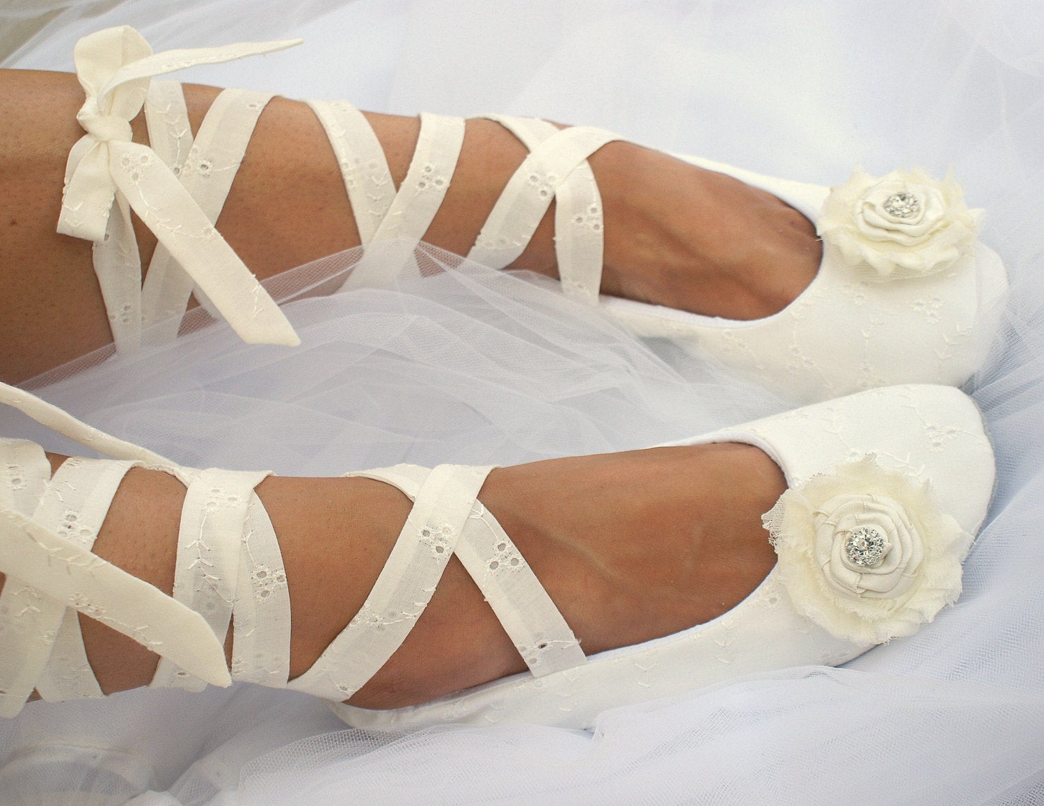 Ballet Flat Wedding Shoes
 Ivory Flats Wedding Flats Ballet Flats Ballerina Slippers