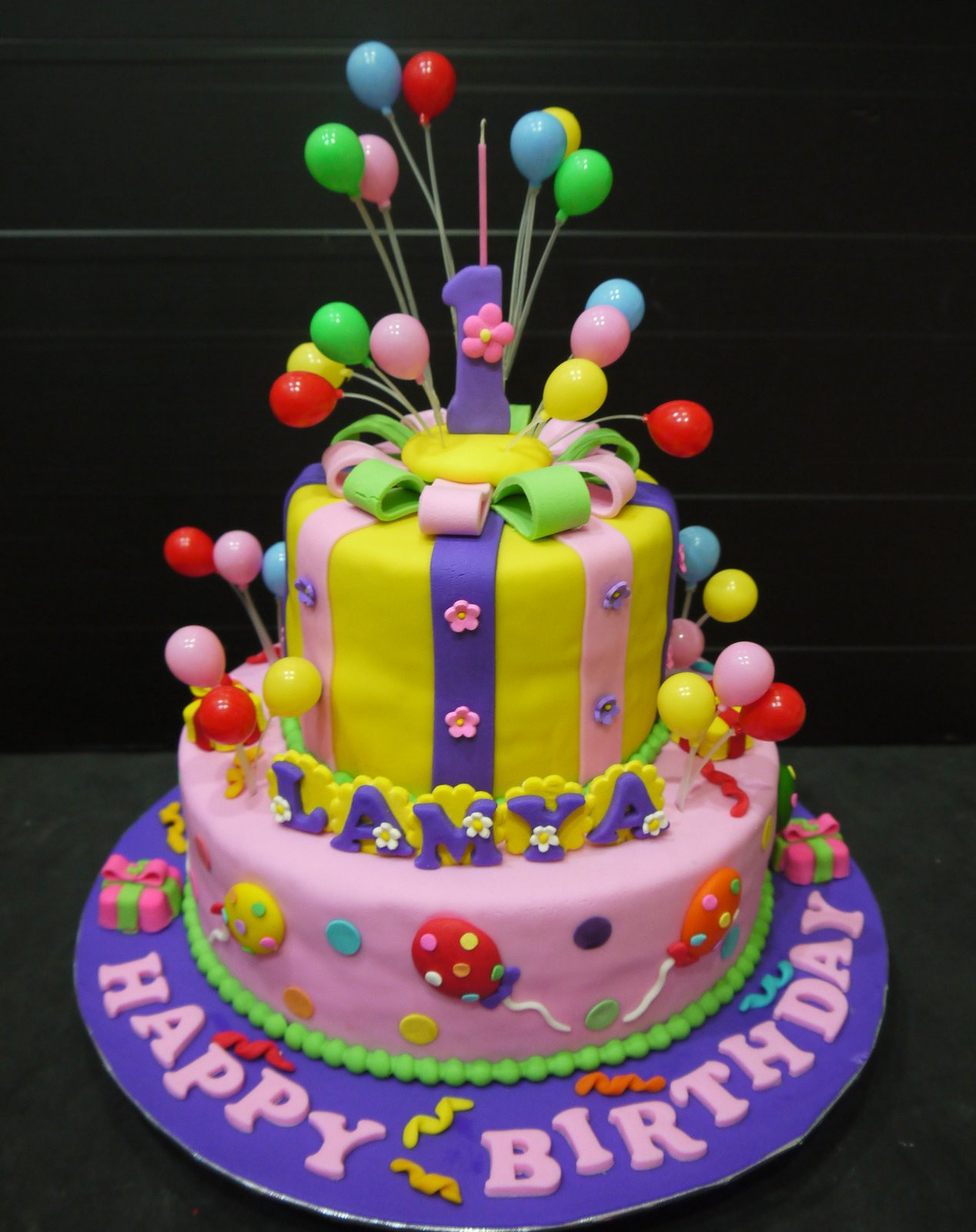 Balloon Birthday Cake
 Cupcake Divinity Balloons theme cake