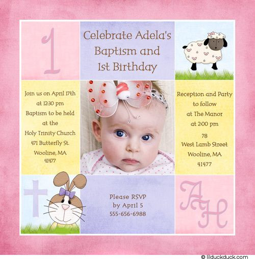 Baptism And Birthday Invitations
 1st birthday and christening baptism invitation sample