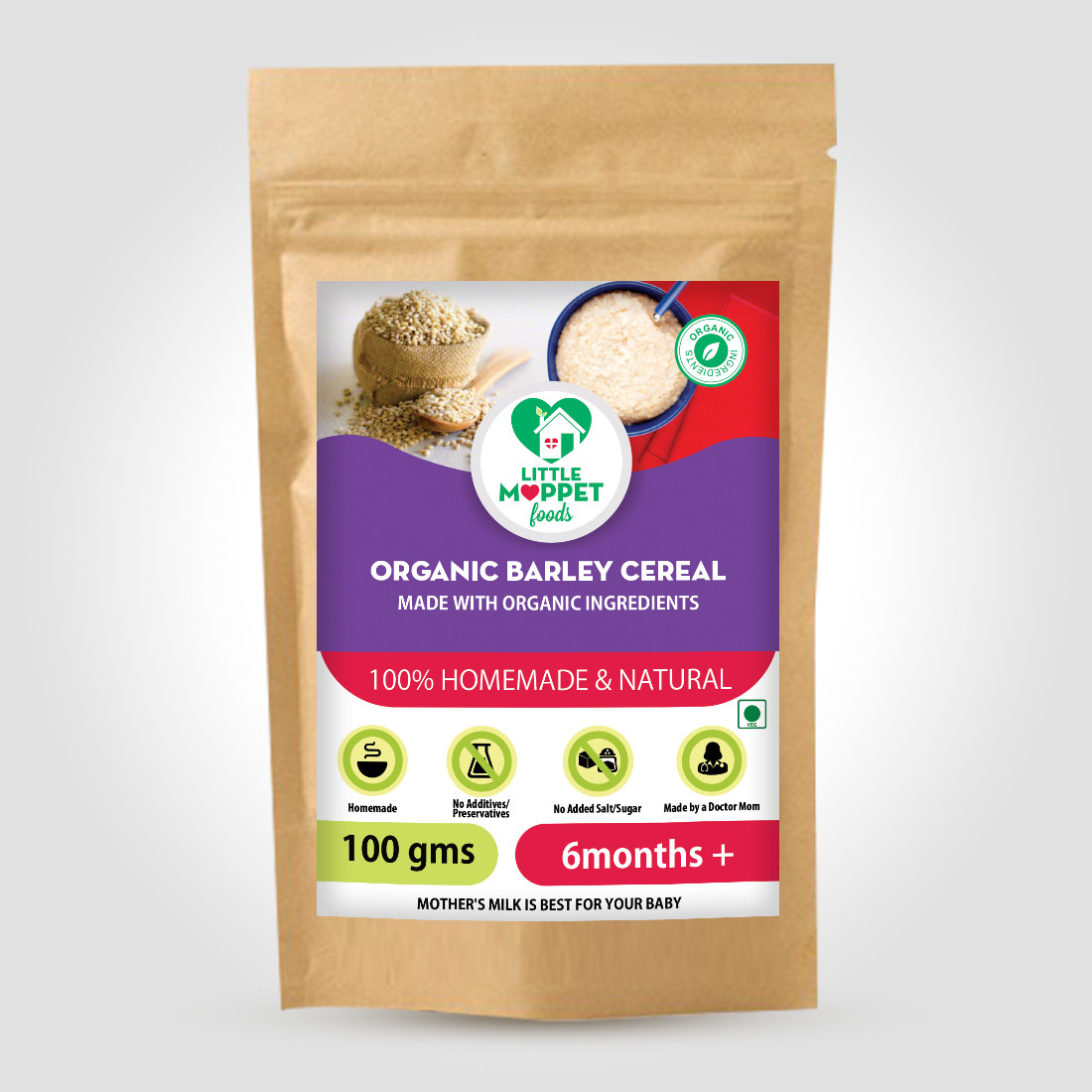 Barley Baby Cereal
 Organic Barley Cereal Easily digestible fiber rich first