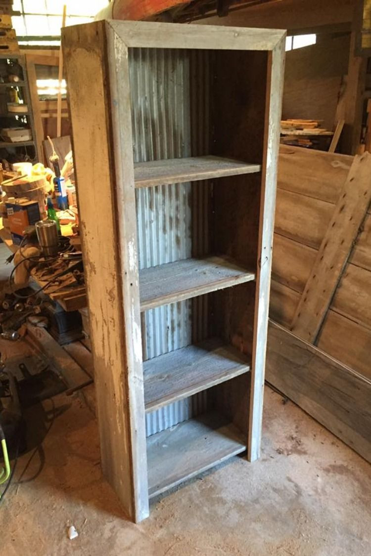 Barn Wood Furniture DIY
 Corrugated Metal and Barn Wood Shelf Plans