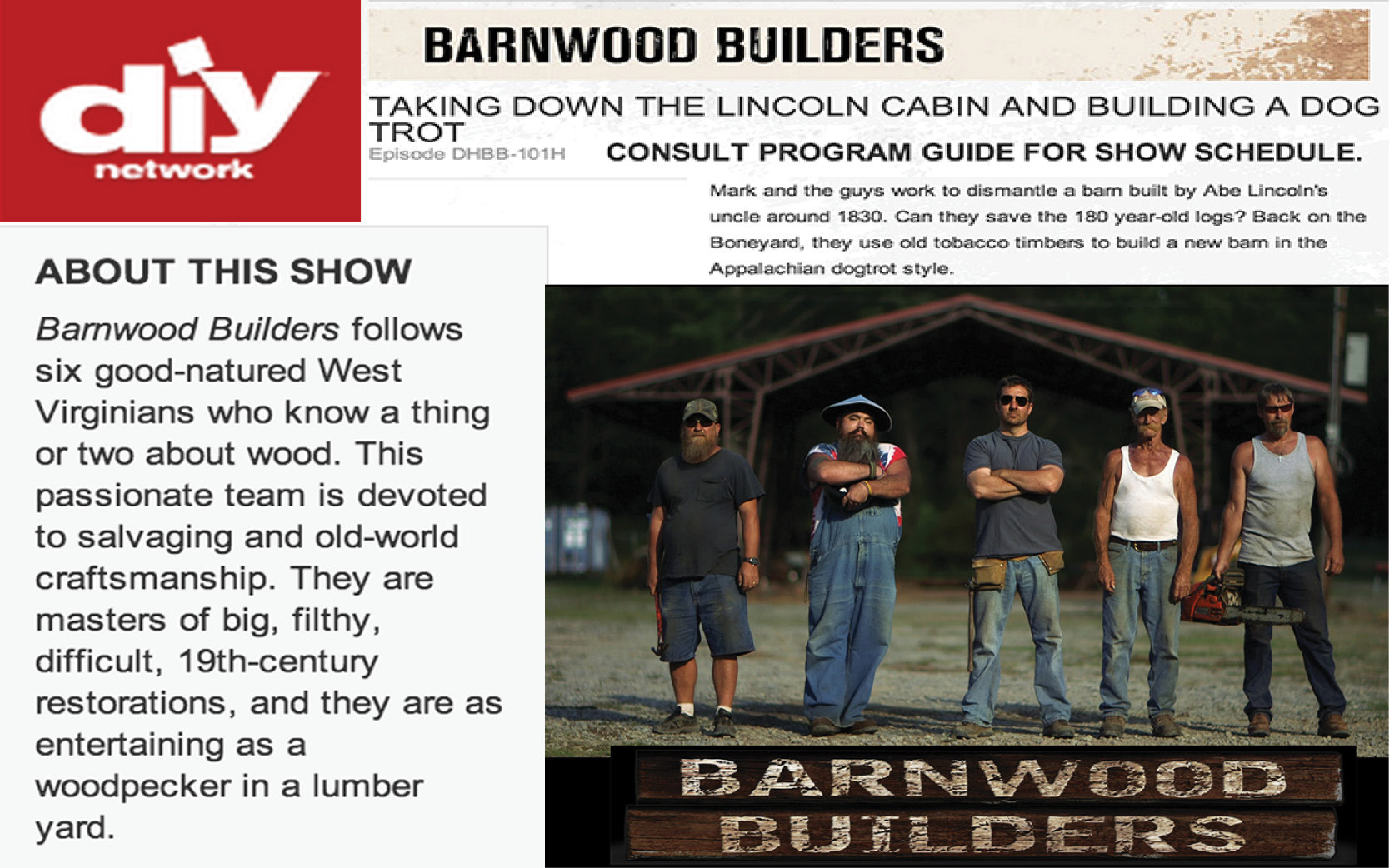 Barnwood Builders DIY
 DIY Network Barnwood Builders