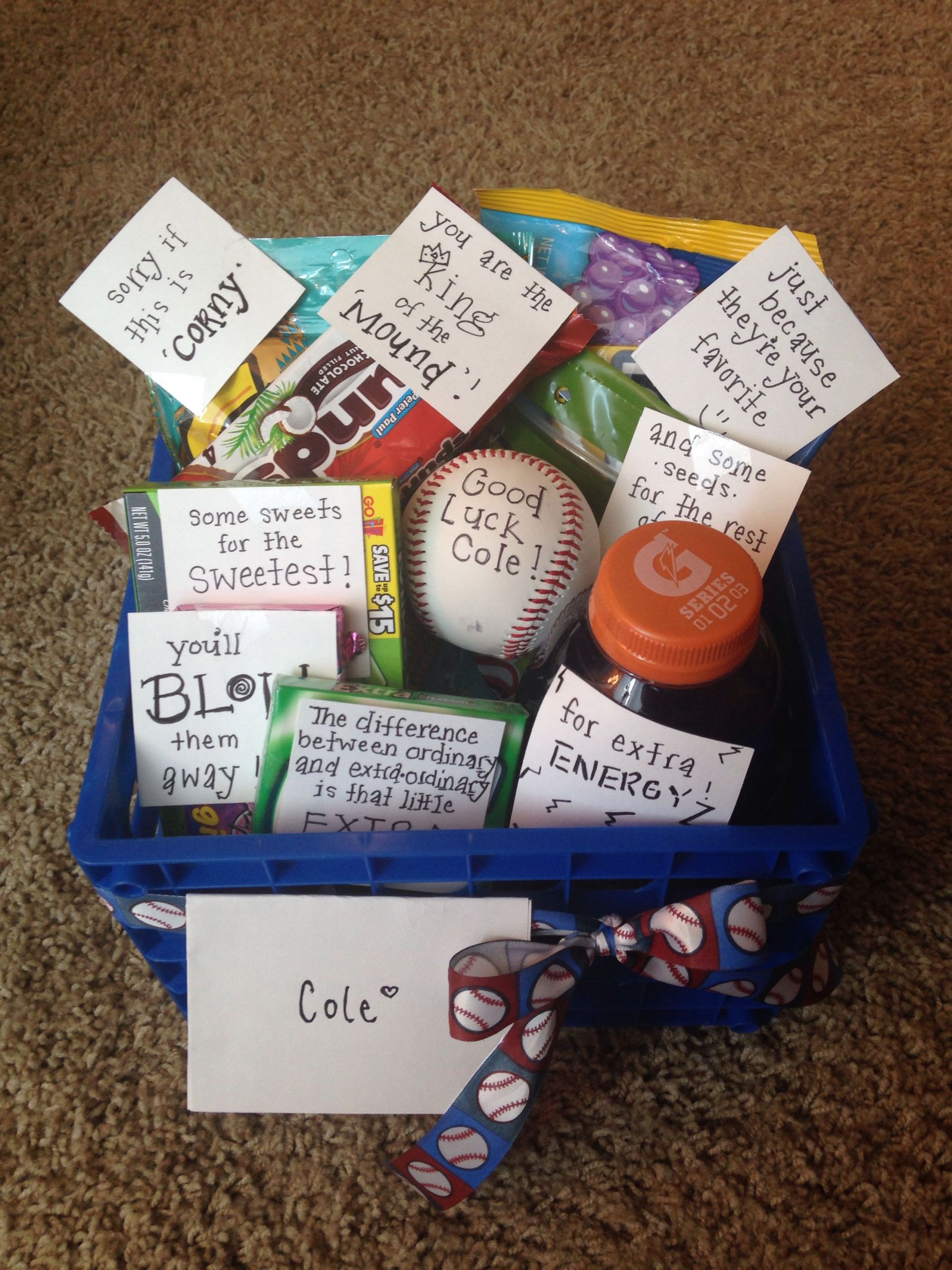 Baseball Gift Ideas For Boyfriend
 Baseball Good Luck Basket