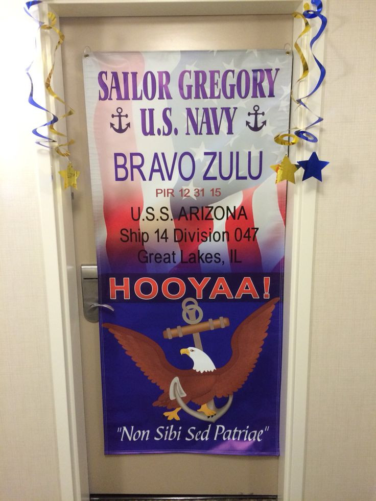 Basic Training Graduation Gift Ideas
 Hotel door decoration for Navy Boot camp graduation