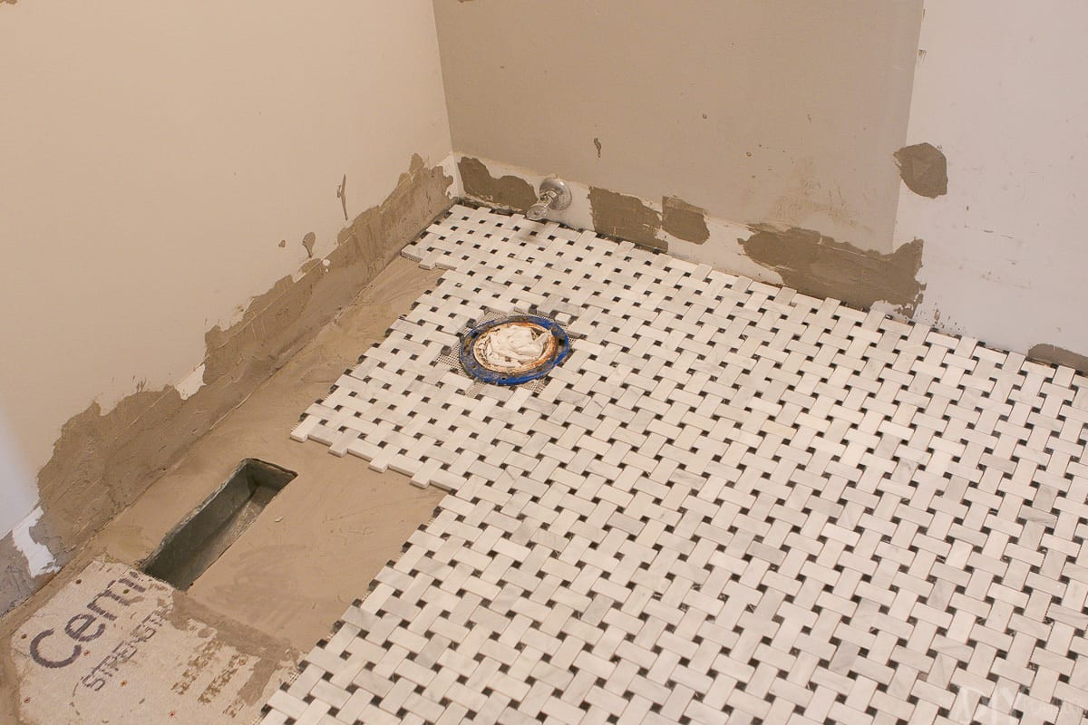 Basket Weave Bathroom Floor Tile
 Geometric Tile In The Bathroom