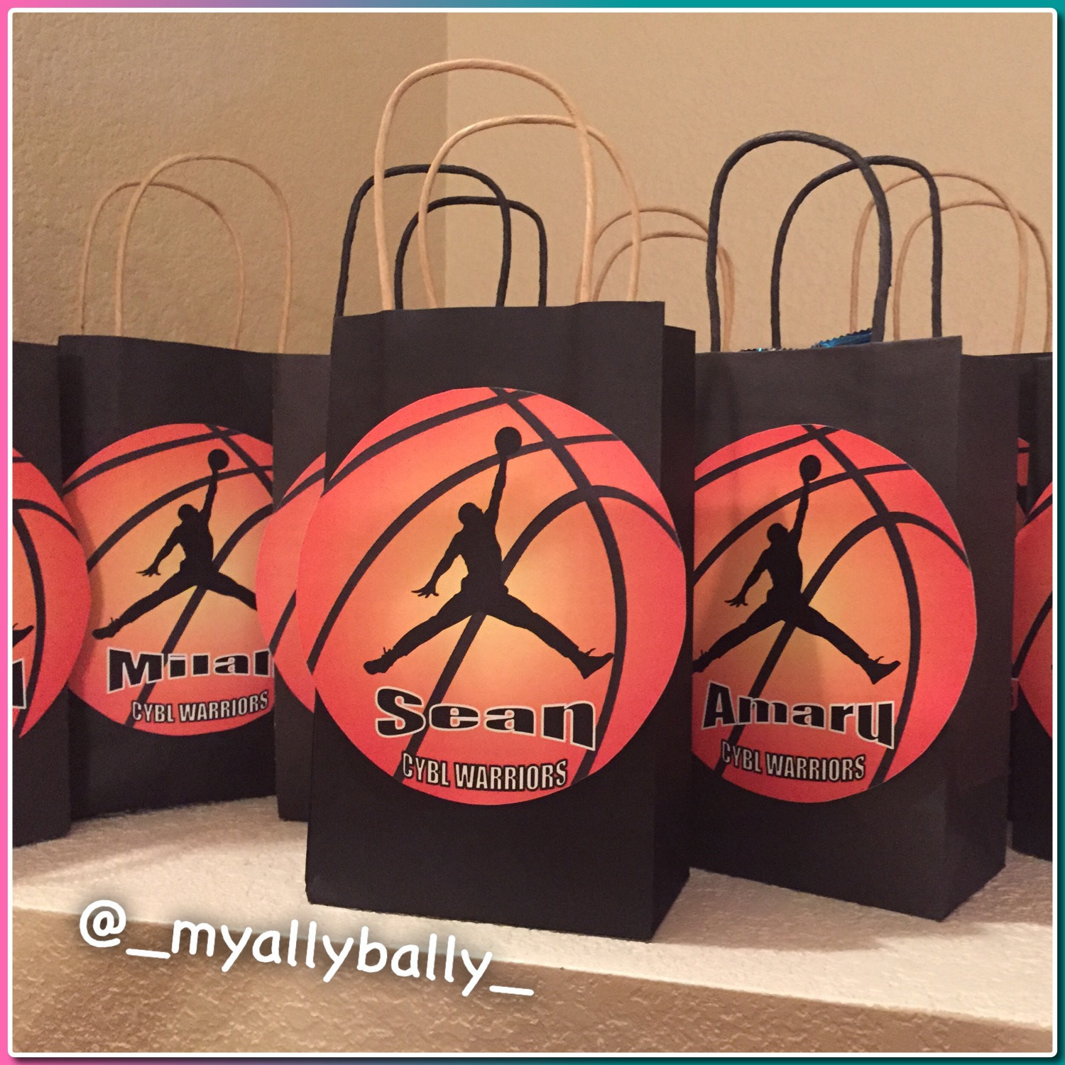Basketball Gift Basket Ideas
 Made to Order Basketball Personalized Gift Bags by MyAllyBally