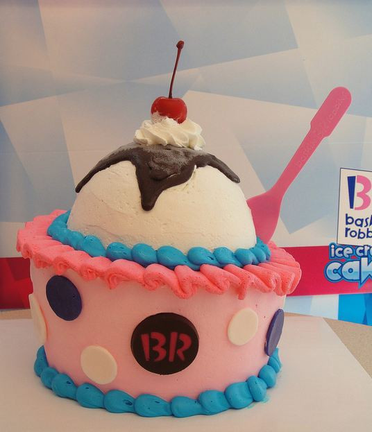 Baskin Robbins Birthday Cakes
 Baskin Robbins pink ice cream birthday cake with vanilla