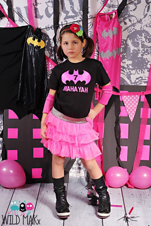 Batgirl Birthday Party
 Batgirl Birthday Shirt Hot Pink and Black Superhero