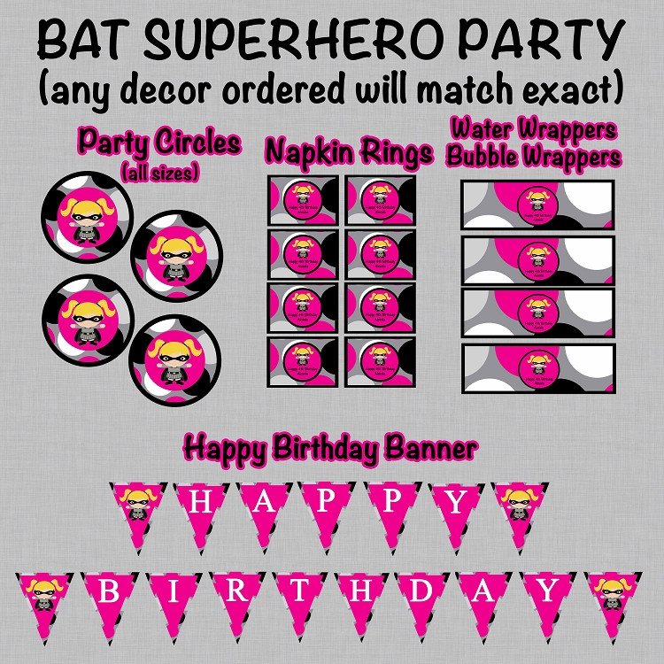 Batgirl Birthday Party
 Batgirl Superhero Birthday Invitations