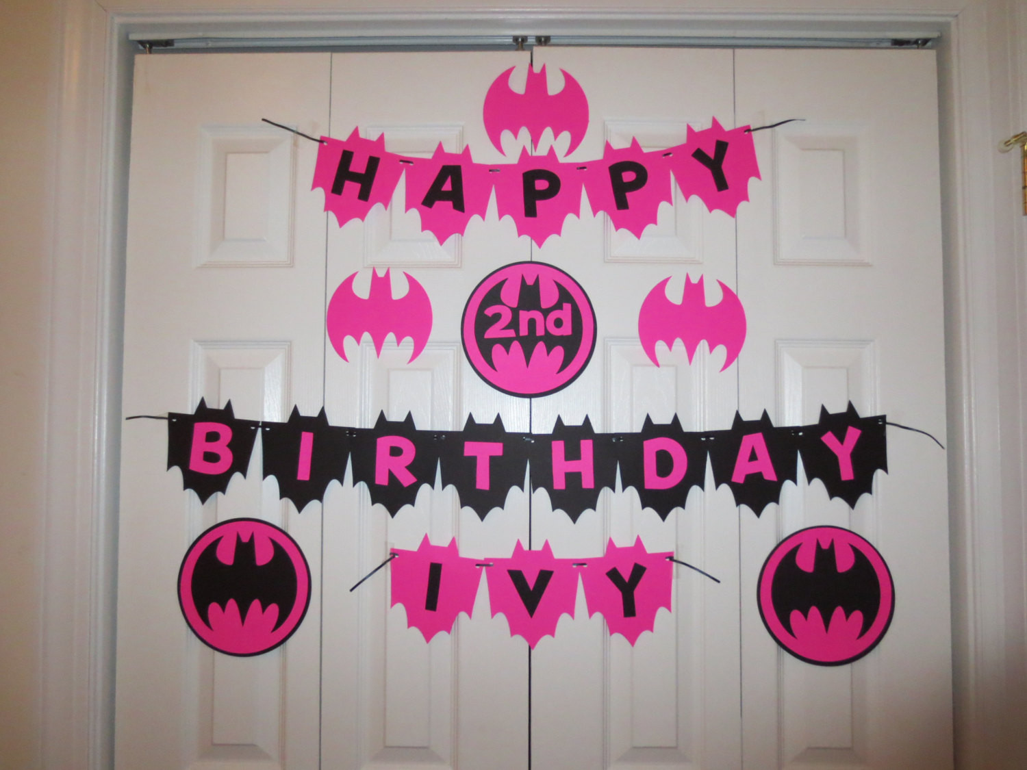 Batgirl Birthday Party
 Batgirl Happy Birthday Banner personalized with name