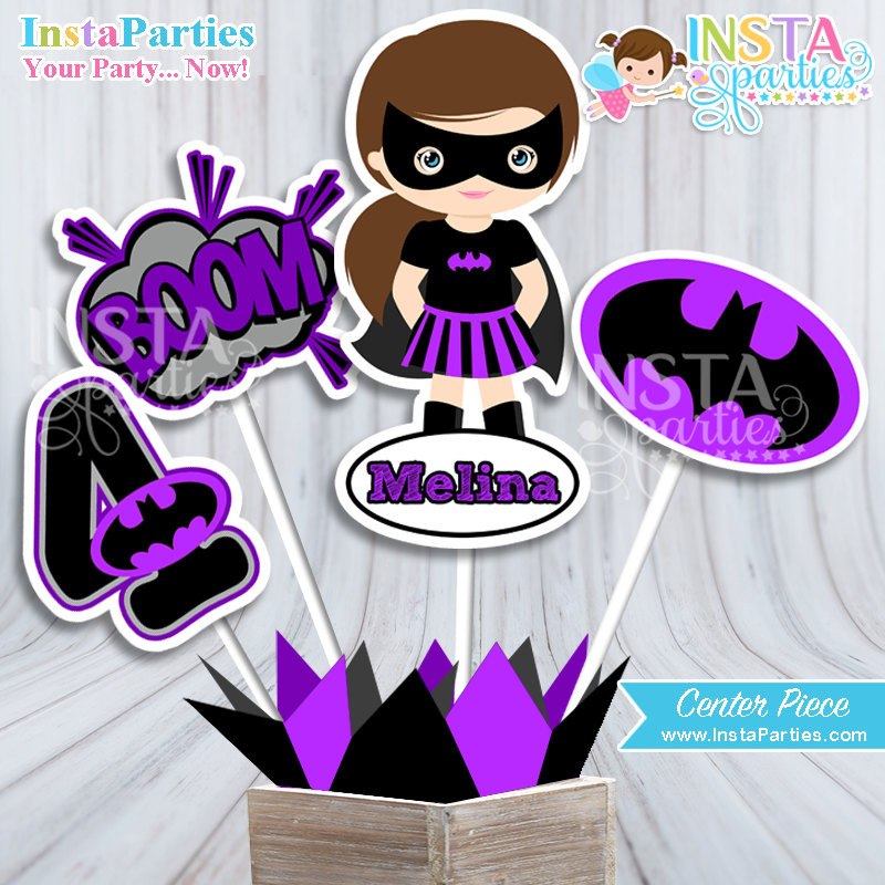 Batgirl Birthday Party
 Batgirl centerpieces superhero Superheroes batman girl