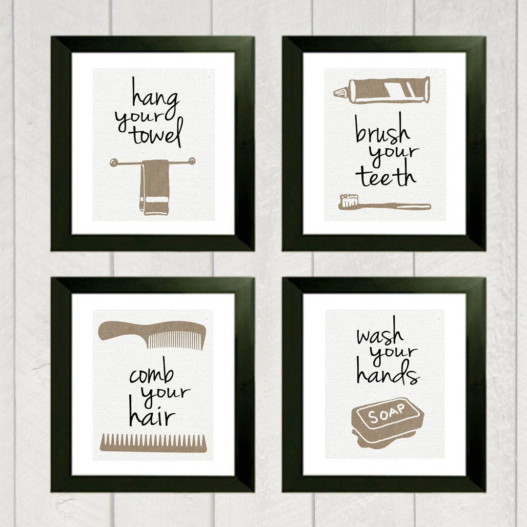 Bathroom Artwork For The Walls
 Bathroom Art Print Set of 4