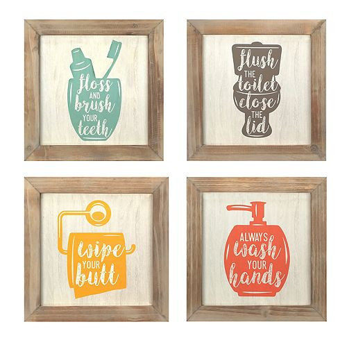 Bathroom Artwork For The Walls
 Stratton Home Decor Bathroom Wall Decor 4 piece Set