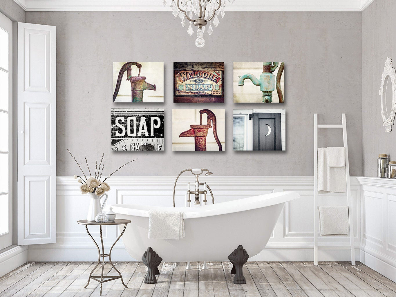 Bathroom Artwork For The Walls
 Artwork for Rustic Bathroom Wall Decor Farmhouse Bathroom