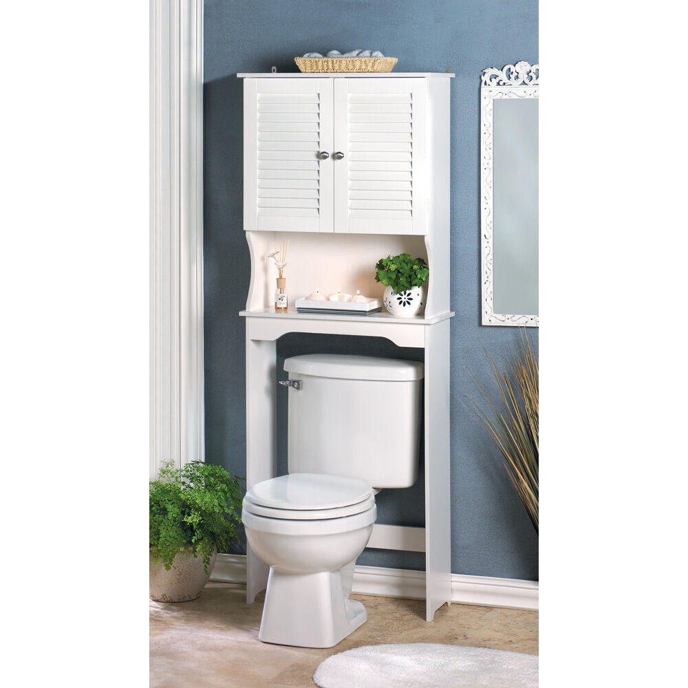 Bathroom Cabinets Over The Toilet
 Brand NEW BATHROOM STORAGE CABINET WHITE WOOD OVER THE