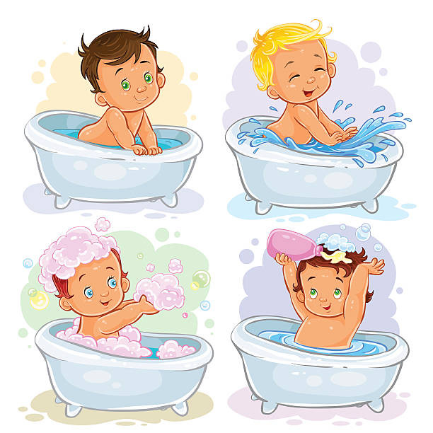 Bathroom Clipart For Kids
 Best Taking A Bath Illustrations Royalty Free Vector