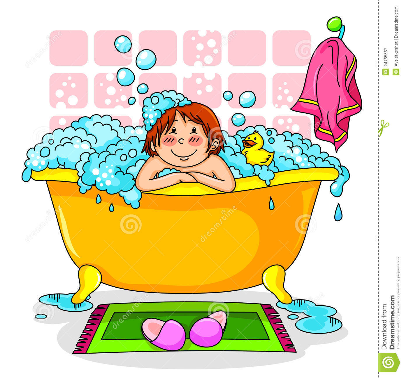 Bathroom Clipart For Kids
 Kid in the bath stock vector Illustration of bathing