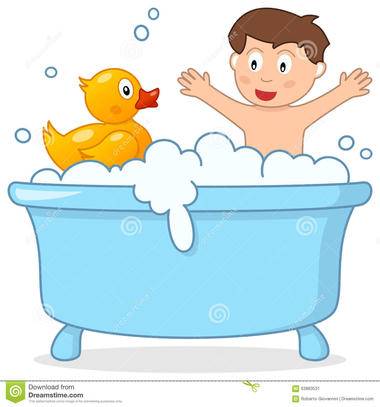 Bathroom Clipart For Kids
 Bath Time With Little Boy & Rubber Duck Stock Vector