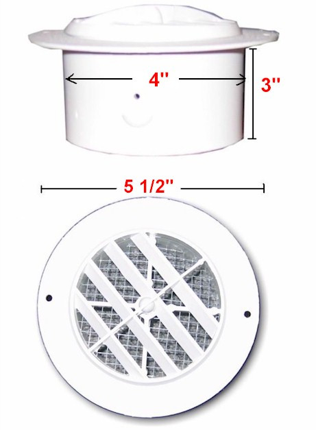 Bathroom Exhaust Soffit Vent
 Round Undereve Soffit Bath Fan Vent