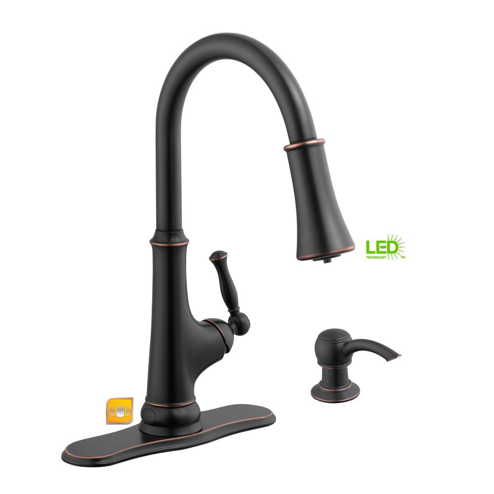 Bathroom Faucet With Led Light
 Glacier Bay Touchless Single Handle Pull Down Sprayer