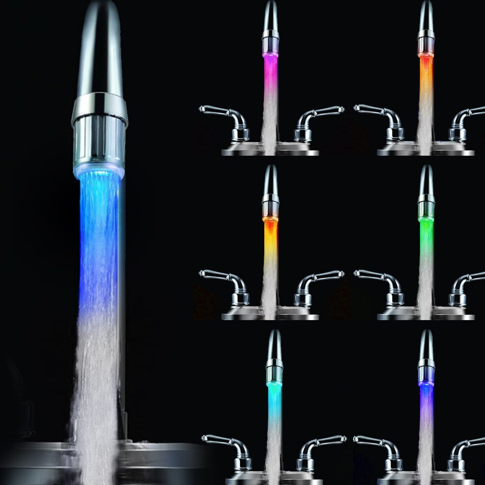 Bathroom Faucet With Led Light
 Glow Light up LED Kitchen Faucet Shower Tap Novelty