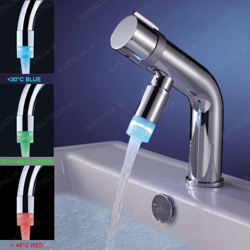 Bathroom Faucet With Led Light
 3 Colors LED Faucet Light – Bathroom Nozzle LED Tap Lights