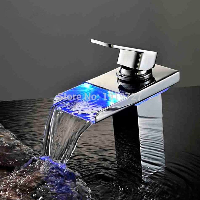 Bathroom Faucet With Led Light
 Bathroom Faucet Personality Design Deck Mounted Soild