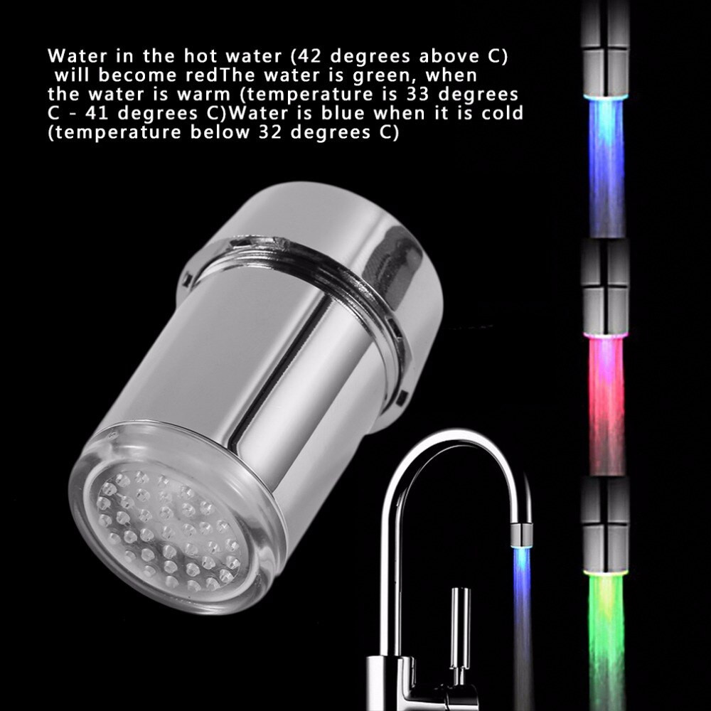 Bathroom Faucet With Led Light
 3 Color LED Light Change Faucet Shower Water Tap