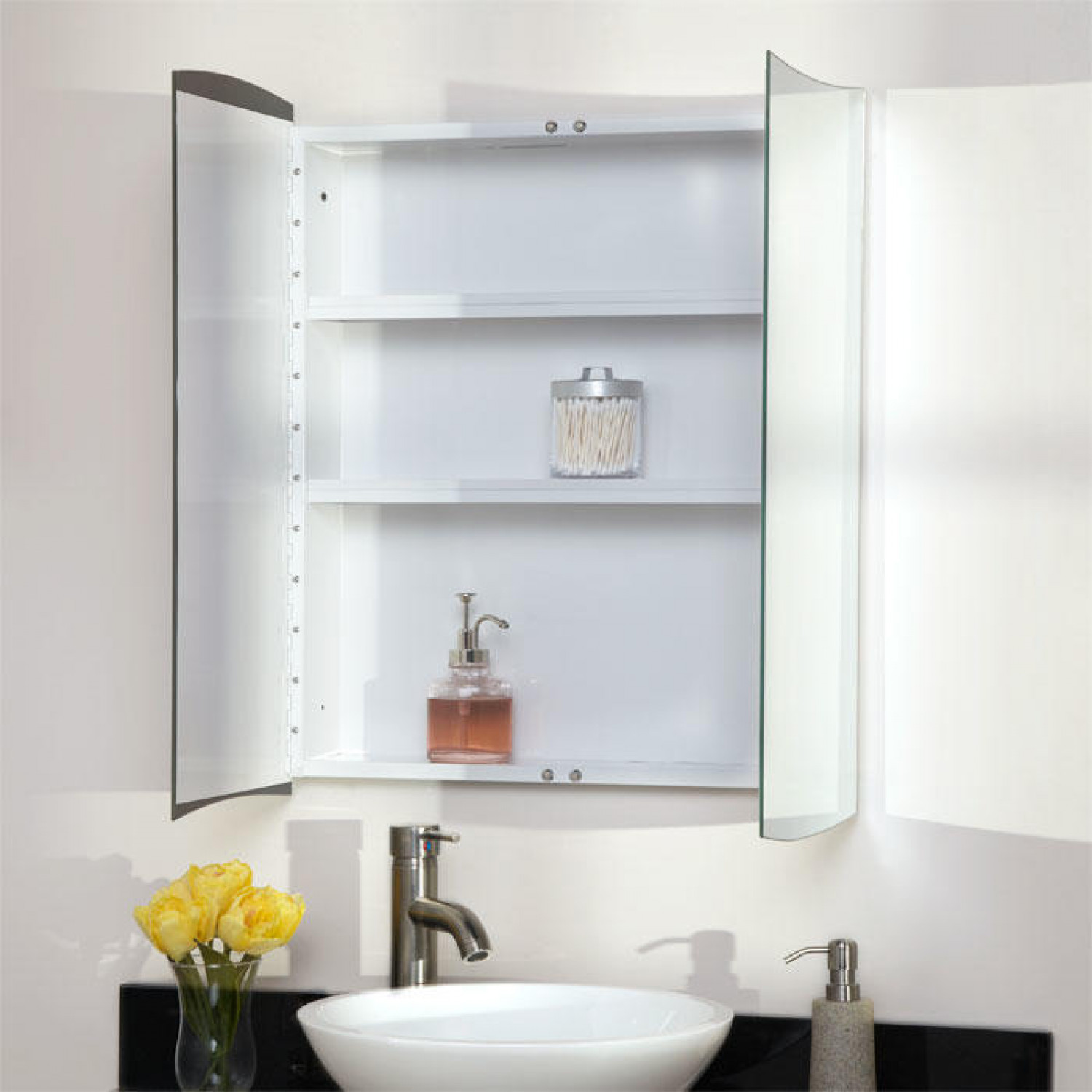 Bathroom Medicine Cabinets Recessed
 Gatewood Stainless Steel Recessed Medicine Cabinet White