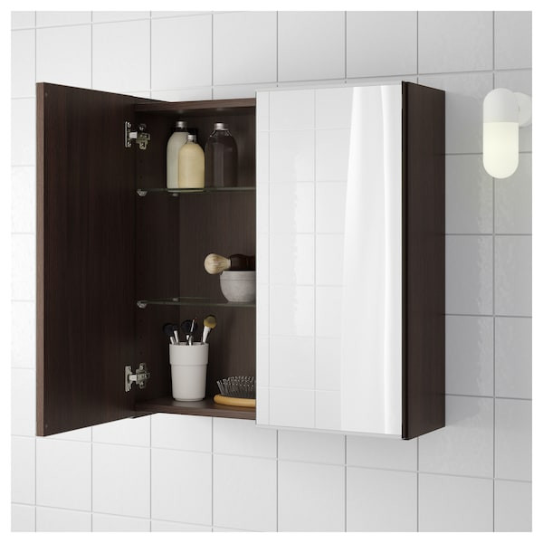 Bathroom Mirrors Ikea
 LILLÅNGEN Mirror cabinet with 2 doors black brown black