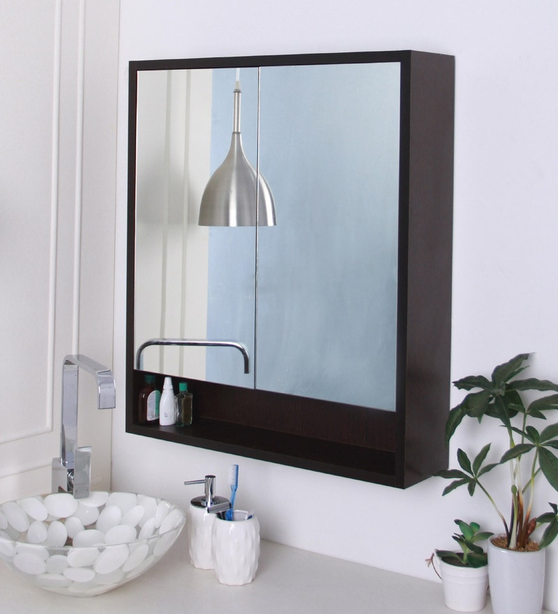 Bathroom Mirrors Online
 Buy Brown Engineered Wood Bathroom Mirror Cabinet by