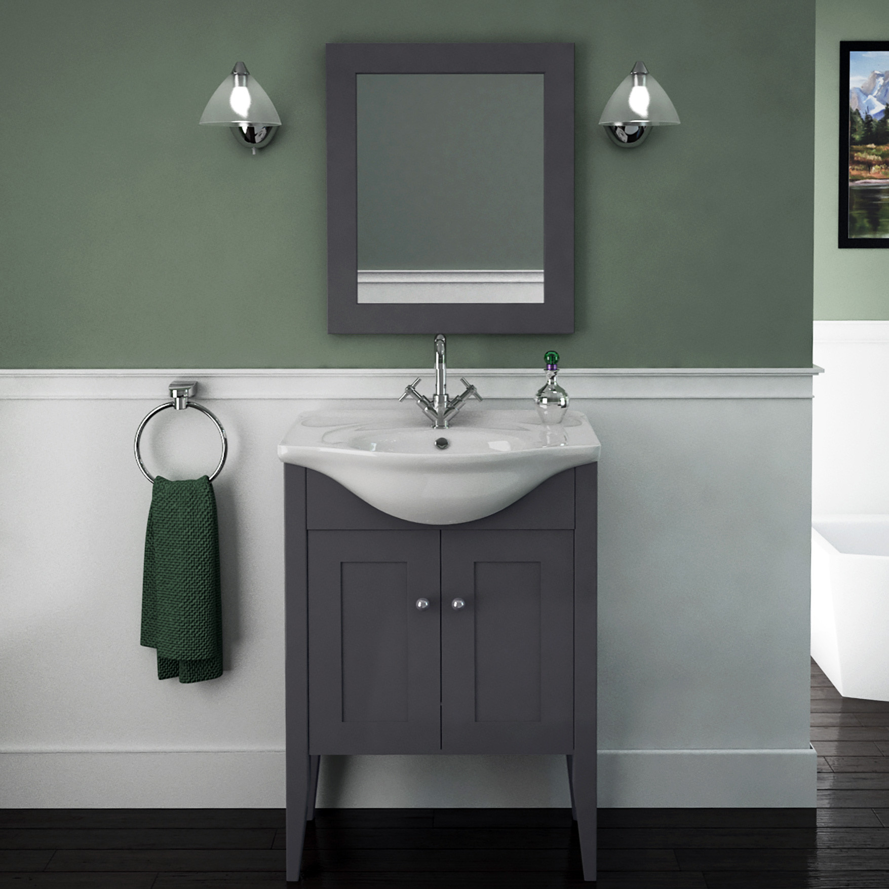 Bathroom Mirrors Online
 Buy Insolito Carolla Bathroom Mirror Charcoal Grey line Uk