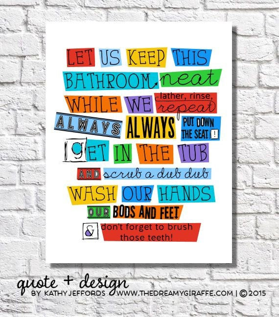 Bathroom Rules For Kids
 Bathroom Wall Decor Kids Bathroom Rules Boys Bathroom Wall Art