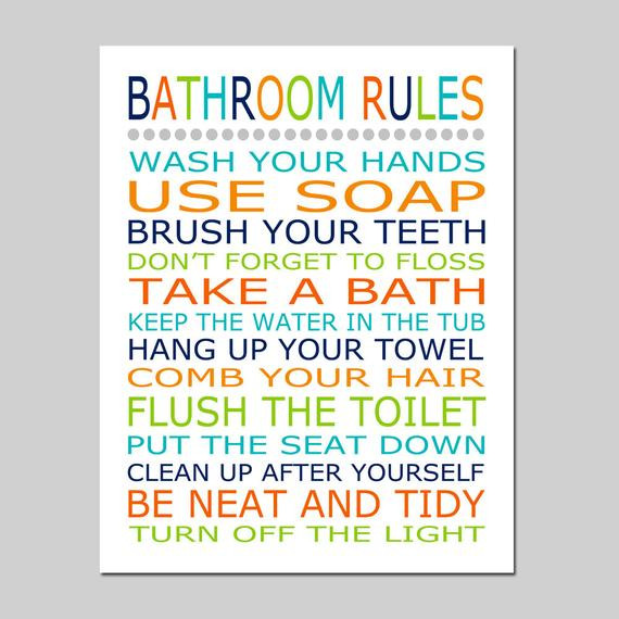 Bathroom Rules For Kids
 Bathroom Rules Bathroom Decor Kids Bathroom Art Kids