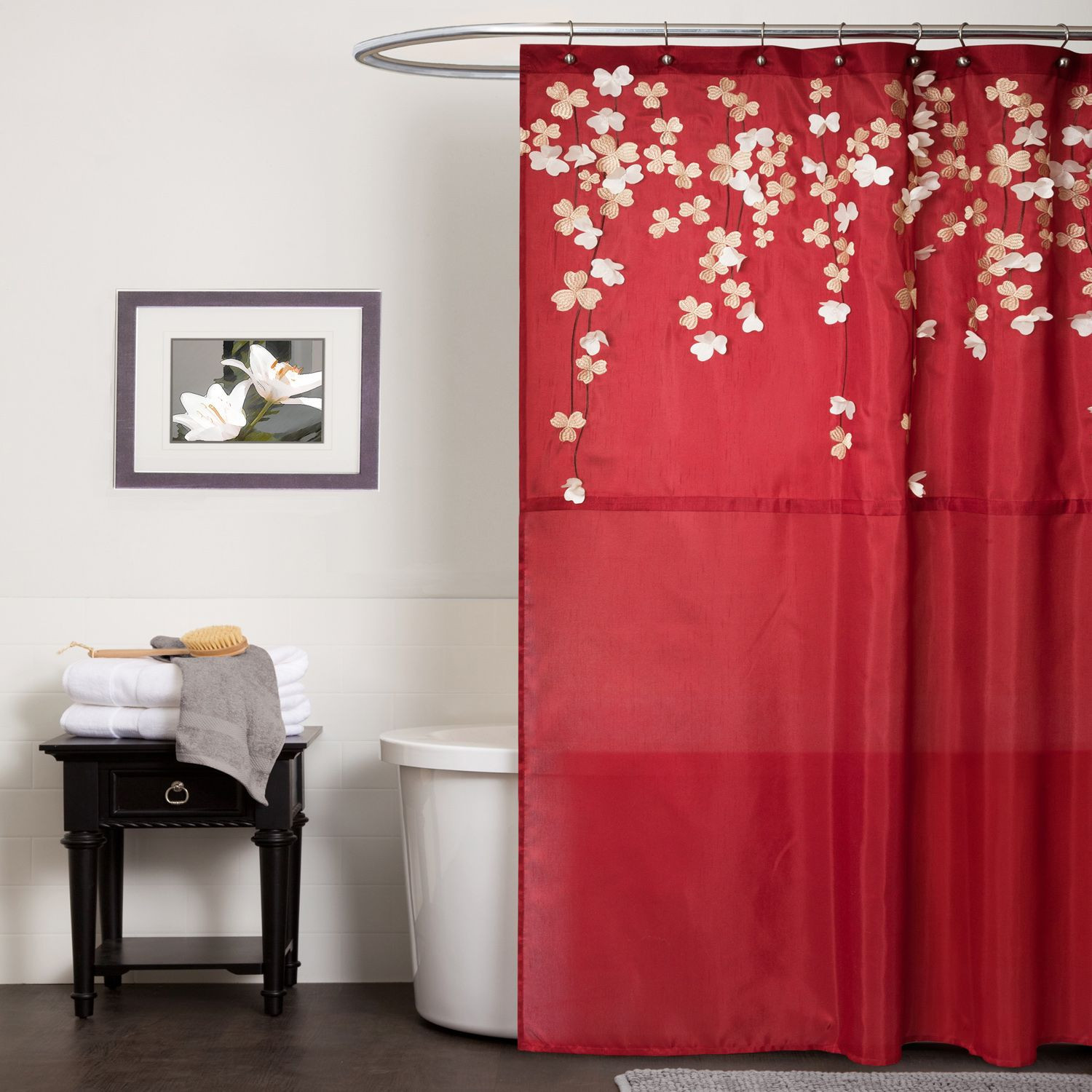 Bathroom Sets With Shower Curtain
 Lush Decor Flower Drop Red Shower Curtain Home Bed