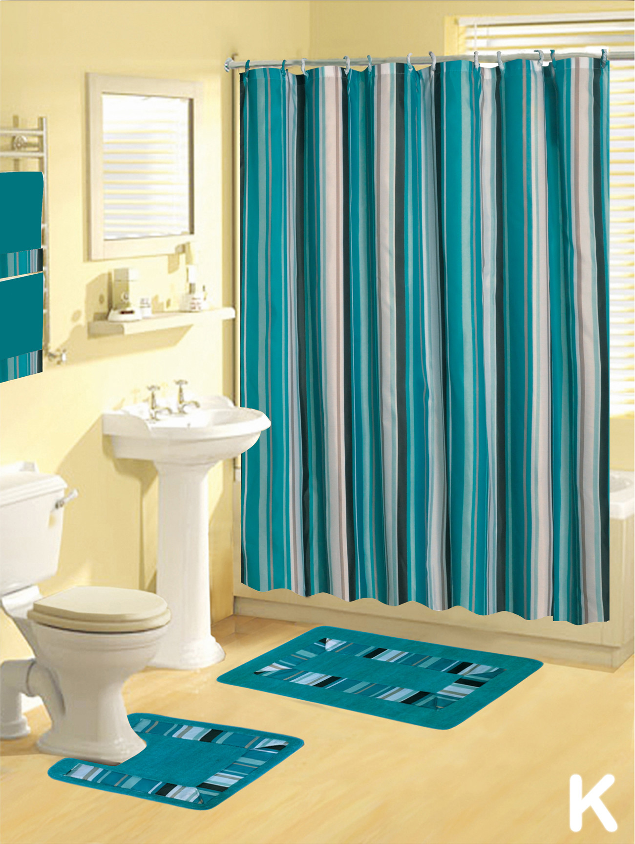Bathroom Sets With Shower Curtain
 Shower Curtains 17 pcs Set Contemporary Bath Mat Contour