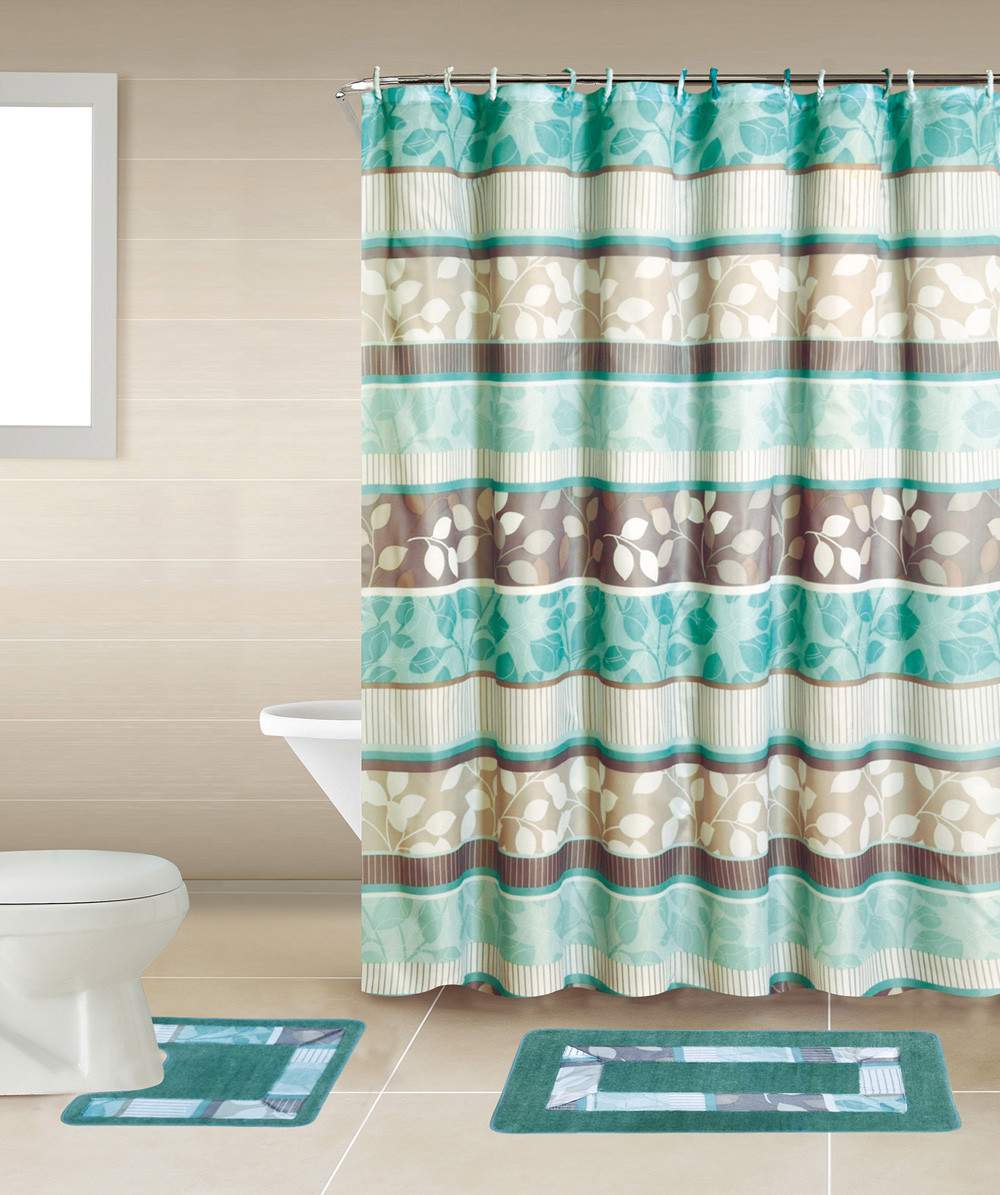 Bathroom Sets With Shower Curtain
 Geometic Helix Swirls Shower Curtain with Hooks Bathroom