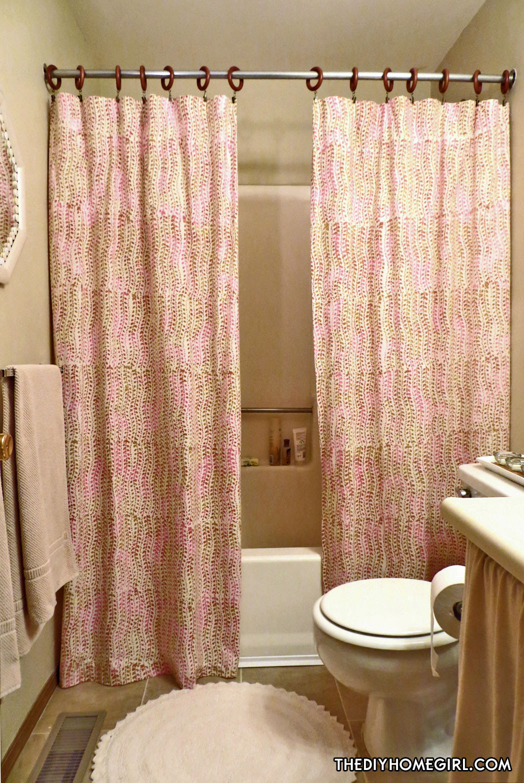 Bathroom Shower Curtains
 Warm & Feminine Apartment Bathroom Makeover – The DIY Homegirl