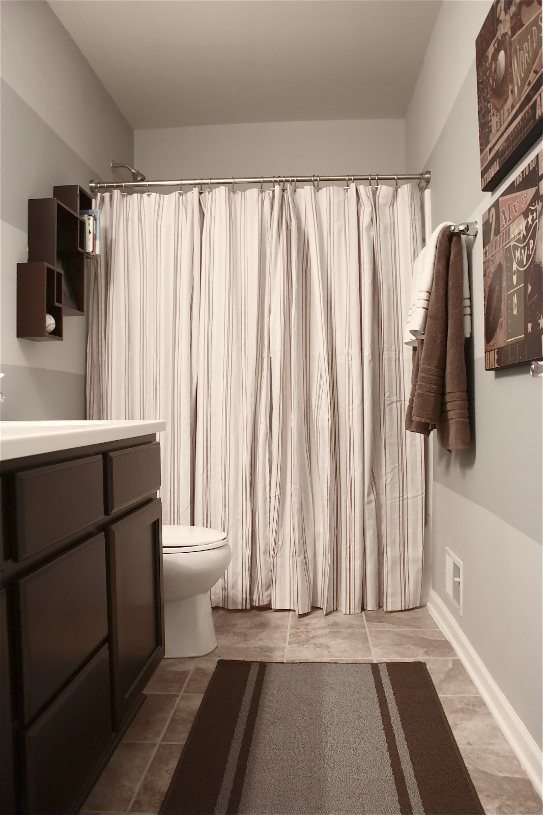 Bathroom Shower Curtains
 The Yellow Cape Cod Boy s Bathroom Reveal Using Two